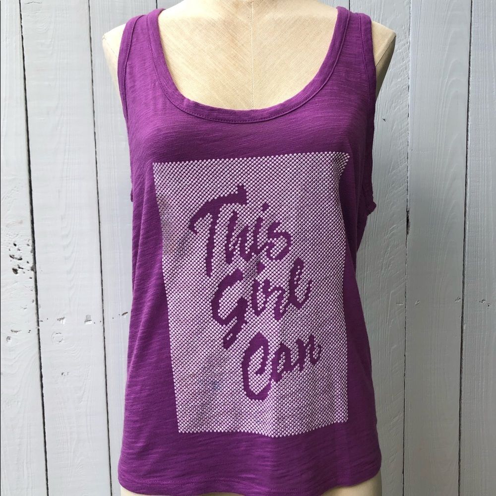 Tank top fitness T shirt THIS GIRL CAN Guru Print